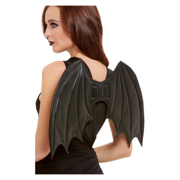 Ailes chauve souris matelassées noires 50 cm adulte