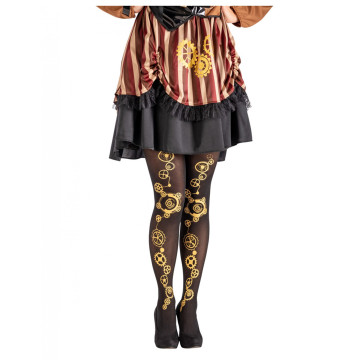 Collants noir steampunk femme