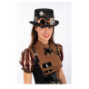 Chapeau haut de forme steampunk en feutre avec lunettes adulte