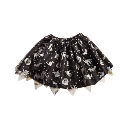 Tutu noir et argent halloween fille