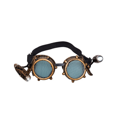 Lunettes avec lumière frontale steampunk adulte