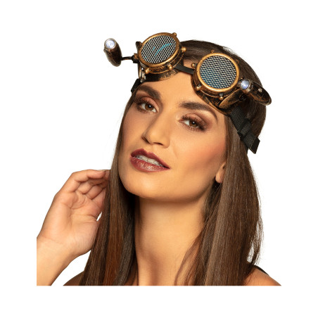 Lunettes avec lumière frontale steampunk adulte