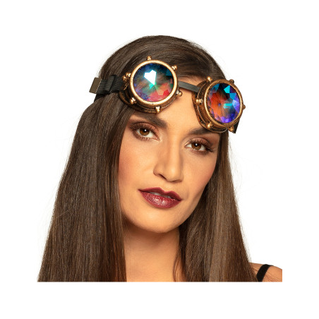 Lunettes avec verres prismes steampunk adulte