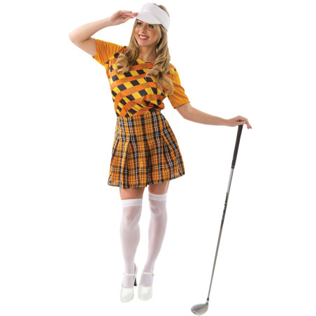 Déguisement golfeuse orange femme