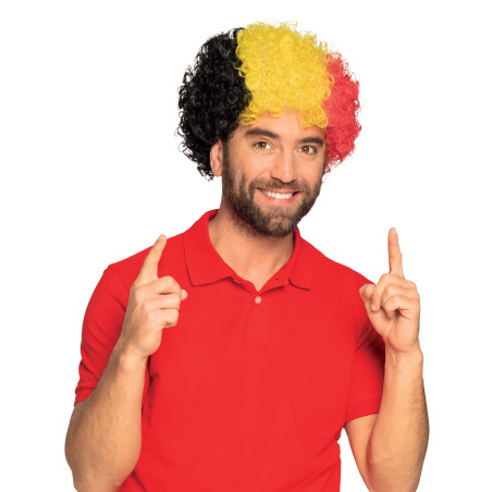 Perruque afro supporter Belgique adulte