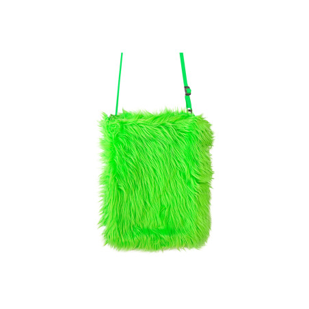 Sac en peluche vert fluo