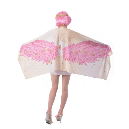 Déguisement Ailes d'ange poncho rose femme