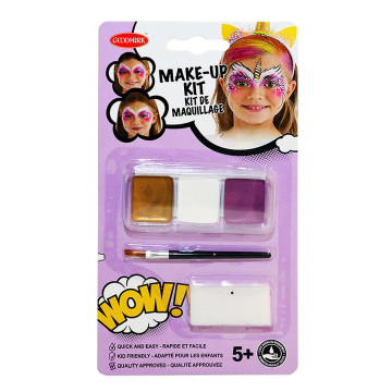 Kit maquillage licorne avec pinceau et éponge fille