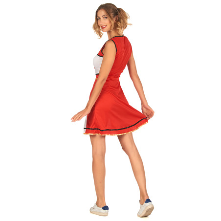 Déguisement pompom girl USA rouge femme