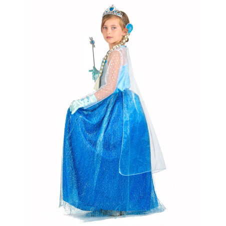 Déguisement et accessoires de princesse des glaces bleue fille