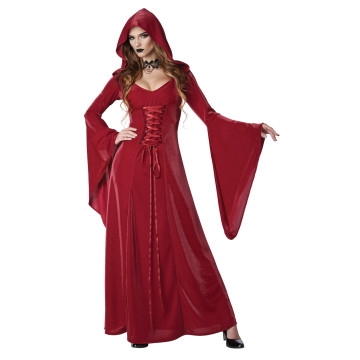 Déguisement gothique robe rouge femme