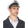 Chapeau de capitaine marin blanc adulte