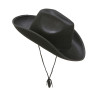 Chapeau cowboy noir adulte avec cordelette