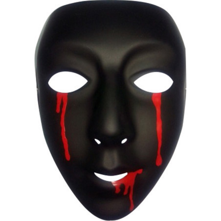 Masque noir avec larmes de sang femme Halloween