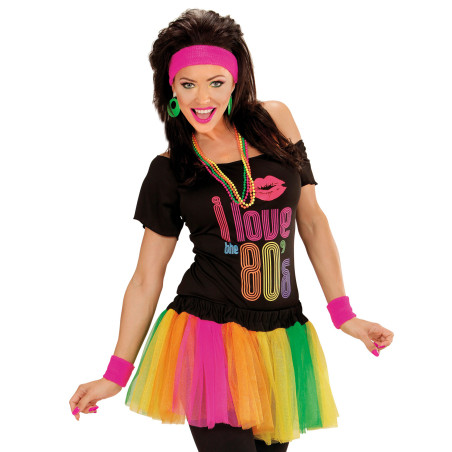 Tutu multicolore fluo court femme