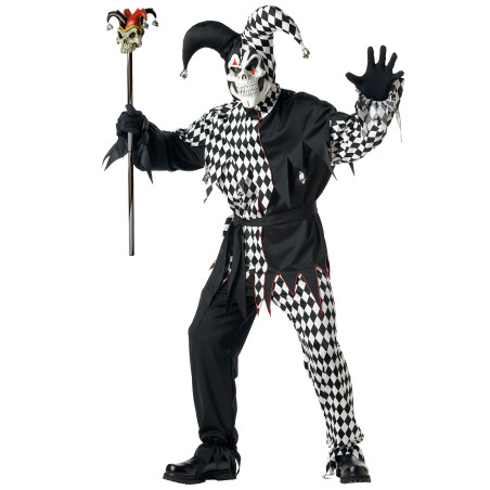 Déguisement clown Arlequin d’Halloween homme noir