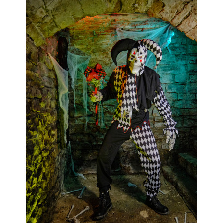 Déguisement clown Arlequin d’Halloween homme noir