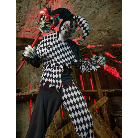 Déguisement clown Arlequin d’Halloween homme noir