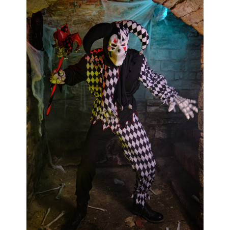 Déguisement clown Arlequin d’Halloween homme noir