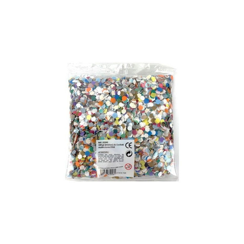 Sachet de confettis 100gr multicolore