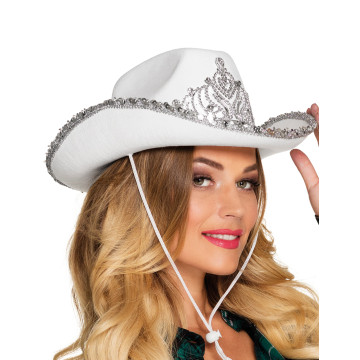 Chapeau princesse cowboy blanc femme