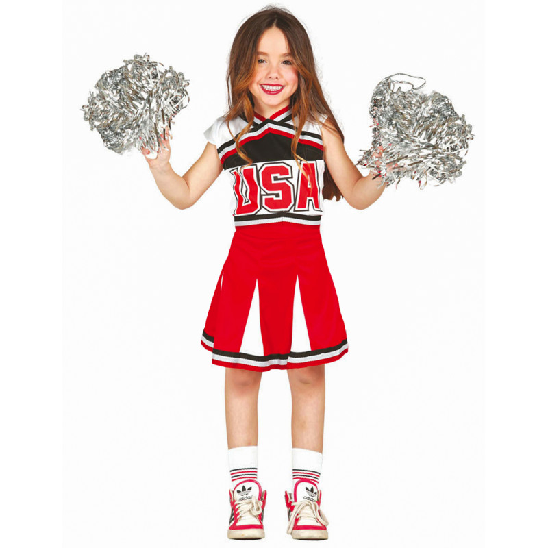 Déguisement Pompom Girl, Cheerleader, Bleu, USA - Aux Feux de la Fête -  Paris