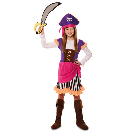 Déguisement pirate aventure violet fille