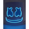 Masque DJ guimauve led bleu adulte