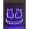 Masque DJ guimauve led violet adulte