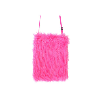 Sac en peluche rose fluo