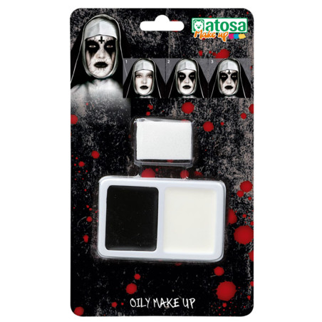 Palette maquillage Halloween noir et blanc