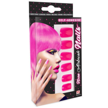 Faux ongles femme fluo rose