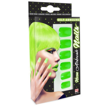Pack de faux ongles fluo vert