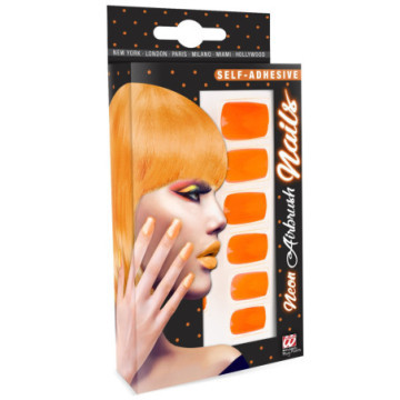 Faux ongles pack orange fluo