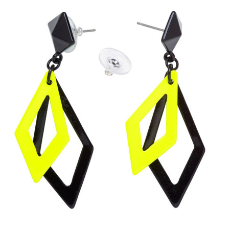 Boucles d'oreilles jaune et noir