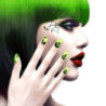 Pack de 12 faux ongles fluo vert