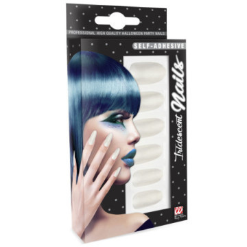 Faux ongles fluo blanc
