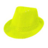 Chapeau jaune fluo sequins