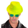 Chapeau jaune fluo sequins