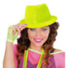 Chapeau jaune fluo sequins