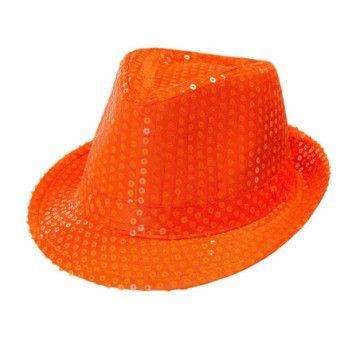 Chapeau à sequins orange