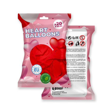 Lot de 20 ballons coeur