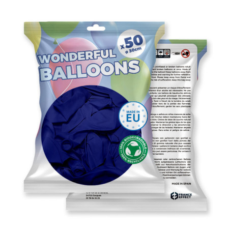 Pack 50 ballons bleu foncé