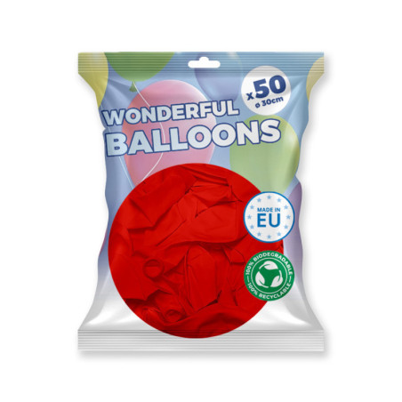 Pack de 50 ballons rouge