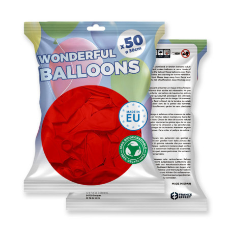 Pack de 50 ballons rouge