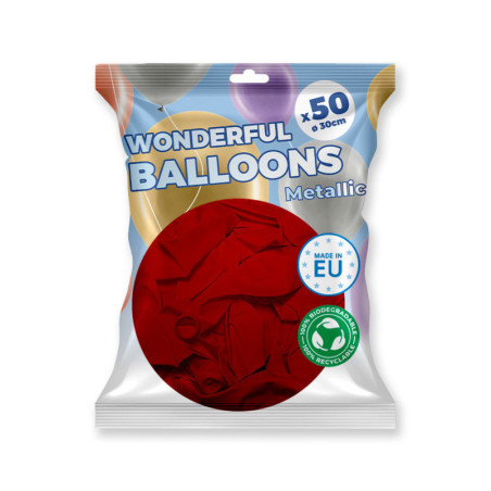 Pack de 50 ballons rouge métal