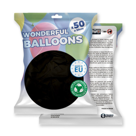 Pack de 50 ballons noir