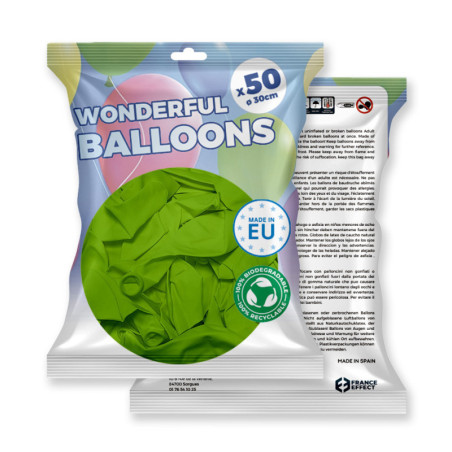 Pack 50 ballons vert pistache