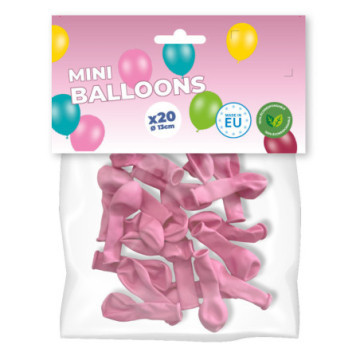 Pack 20 mini ballons rose