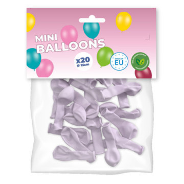 pack 20 mini ballons violet pastel